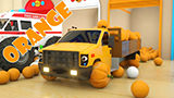 Learn Colors With Fire Truck And Colorful Heavy Equipment Cartoon For Kids 